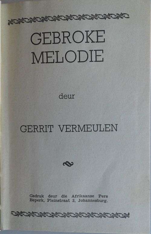 Gebroke melodie deur Gerrit Vermeulen