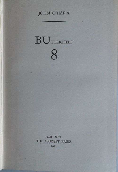 Butterfield 8 by John O`Hara