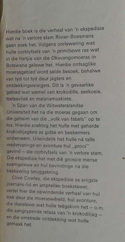 Volk van Fabels - Clive Cowley. Soektog na verlore Boesmanstam in Okavangomoeras.