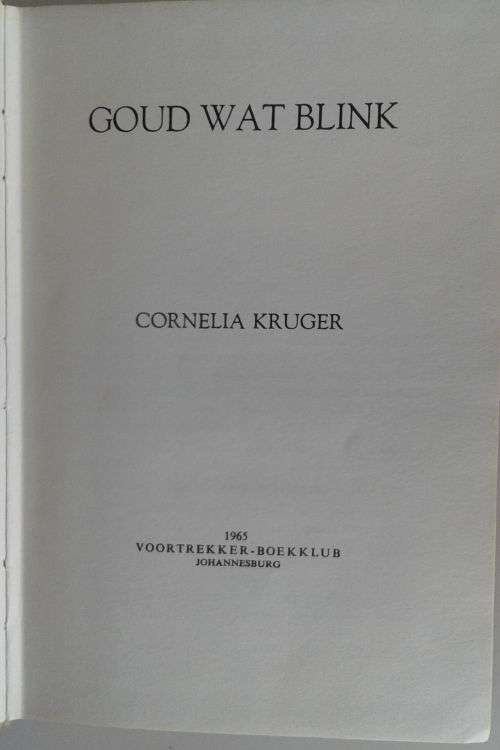 Goud wat blink deur Cornelia Kruger