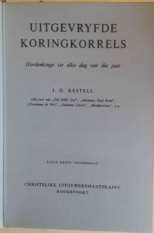 Uitgevryfde koringkorrels deur dr JD Kestell