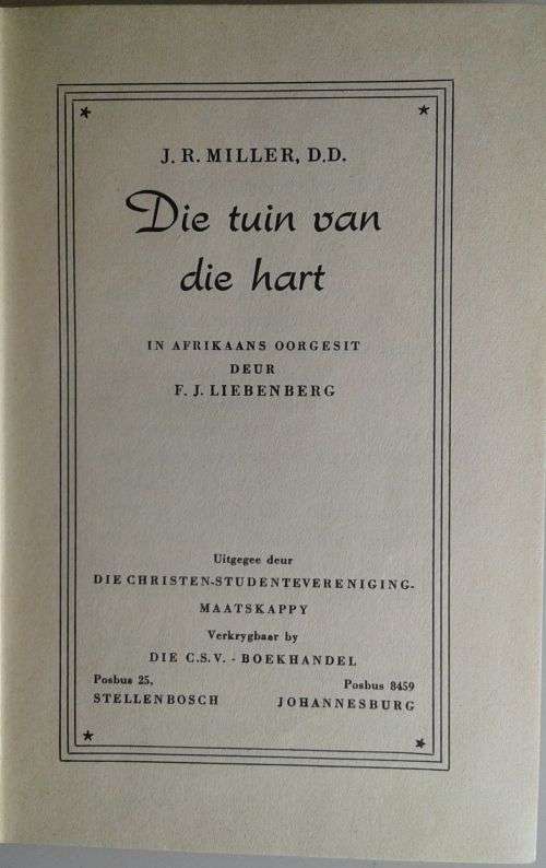 Die tuin van die hart deur JR Miller