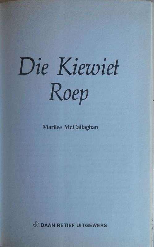 Die kiewiet roep deur Marilee McCallaghan