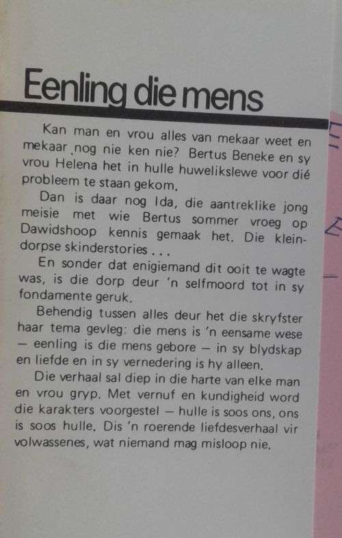 Eenling die mens deur E Linde