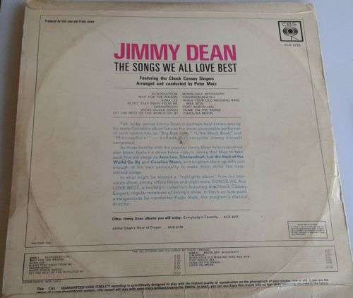 The songs we all love best - Jimmy Dean LP