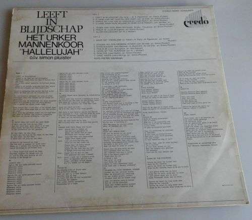 Leeft in blijdschap het urker mannenkoor `Hallelujah` LP