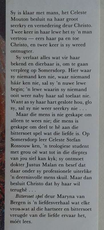 Bittersoet spel deur Maryna van Bergen