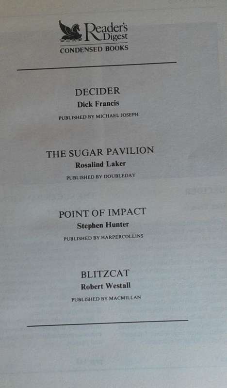 Reader`s digest condensed book: Decider, The sugar pavilion, Point of impact, Blitzcat