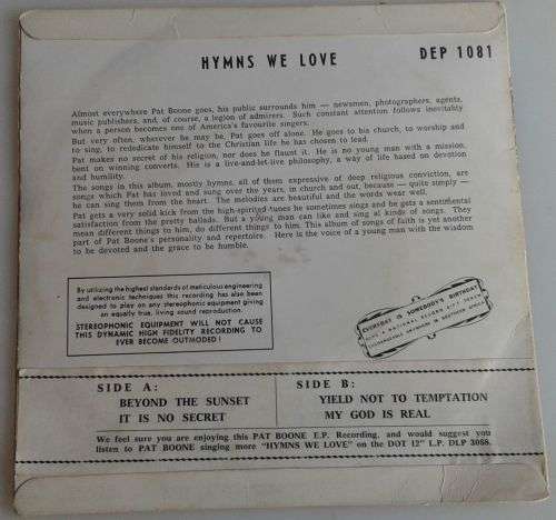 Hymns we love by Pat Boone Single