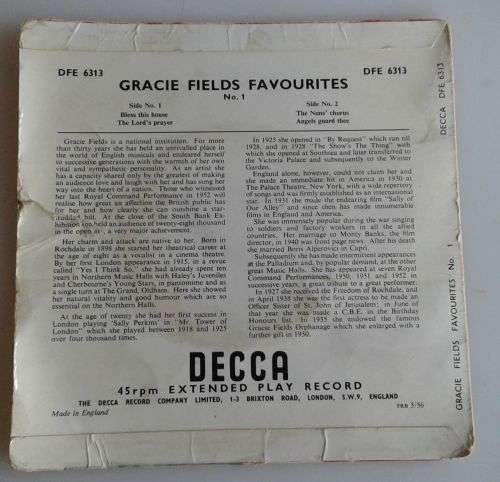 Gracie Fields favourites Single