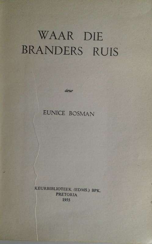 Waar die branders ruis deur Eunice Bosman