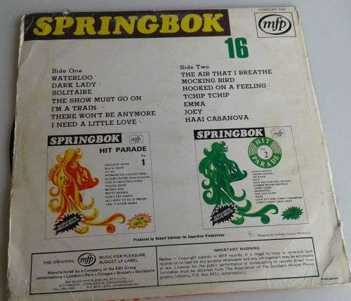 Springbok Hit Parade 16 LP