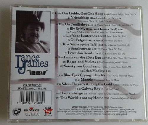Vriendskap - Lance James CD