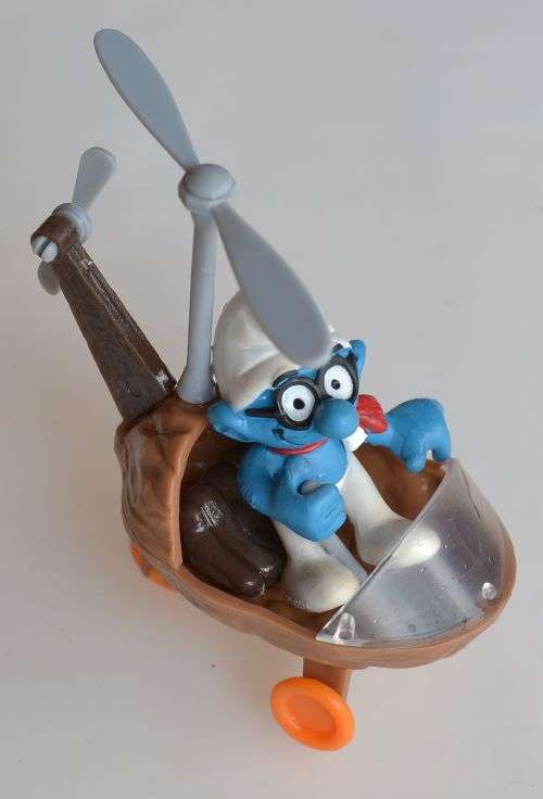 Rare vintage helicopter smurf