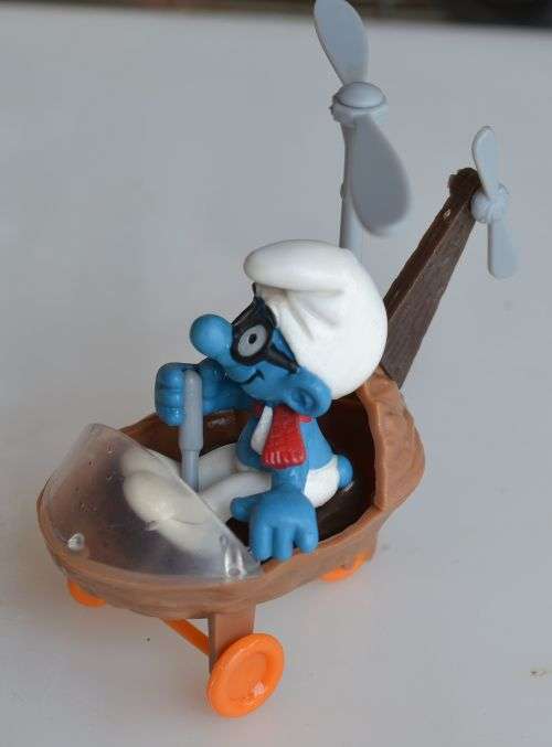 Rare vintage helicopter smurf