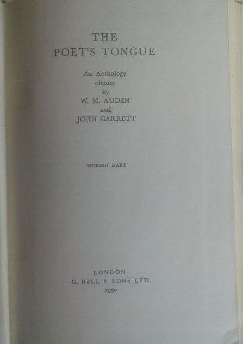 The Poet`s tongue by WH Auden and John Garrett
