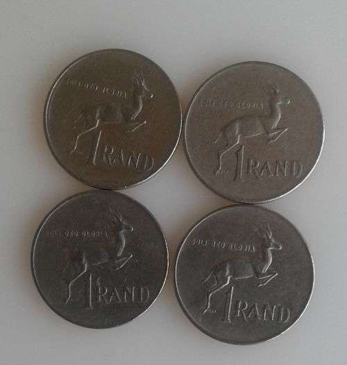 4 x Old SA R1 coins (1977)