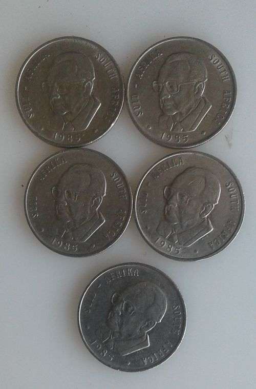 5 x Old R1 coins (1985)