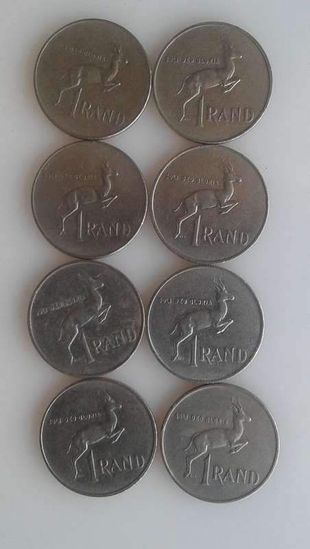 8 x Old SA R1 coins