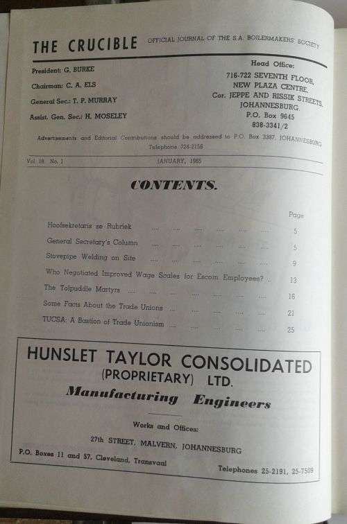 The Crucible vol 18 January 1965 (SA Boilermakers society)