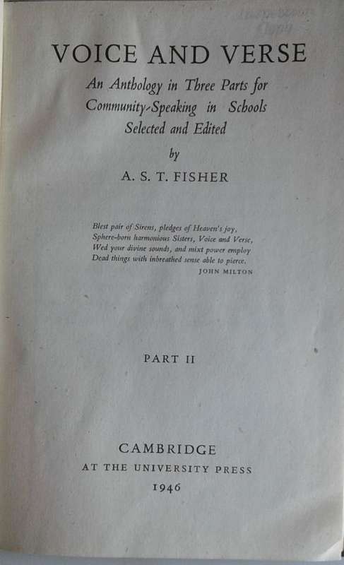 Voice Verse an anthology by AST Fisher