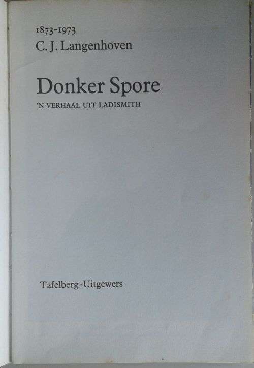 Donker spore deur CJ Langenhoven