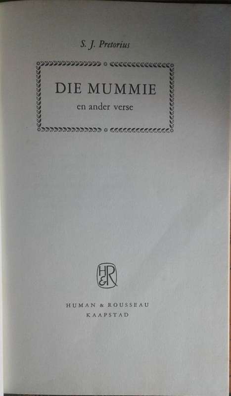 Die mummie deur SJ Pretorius