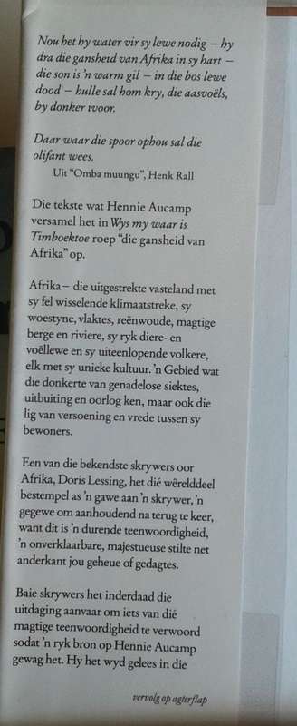 Wys my waar is Timboektoe deur Hennie Aucamp