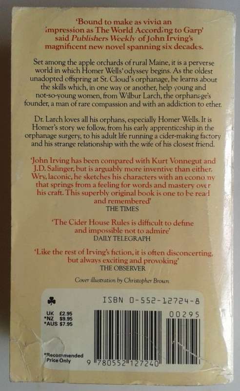 The cider house rules by John Irving