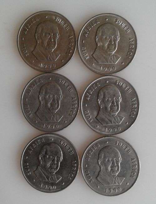 6 x Old R1 coins 1990