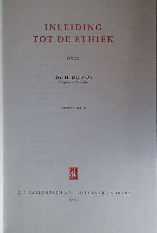 Inleiding tot de ethiek 1959