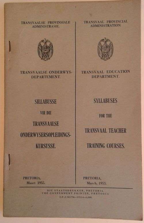 Sillabusse vir die Transvaalse onderwysersopleidingskursusse 1955