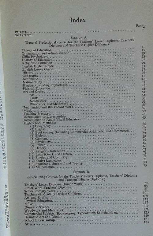 Sillabusse vir die Transvaalse onderwysersopleidingskursusse 1955