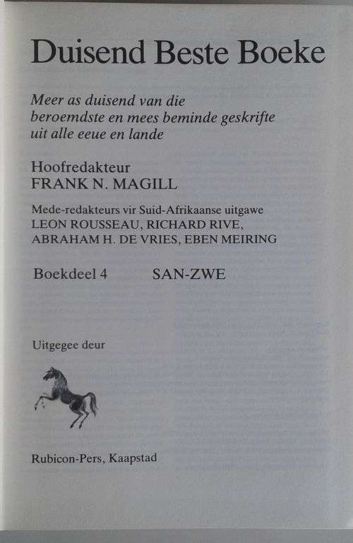 Duisend beste boeke, deel 4
