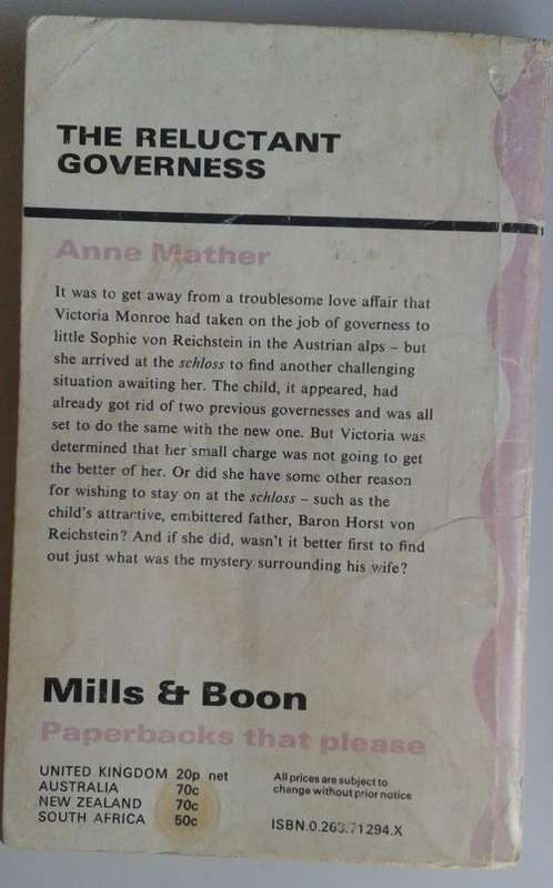 The reluctant governes by Anne Mather (Mills & Boon)