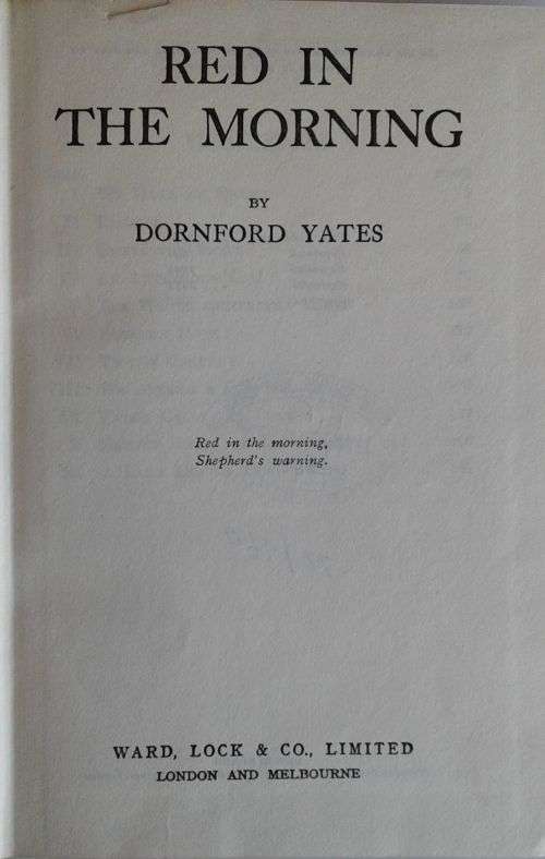 Red in the morning by Dornford Yates
