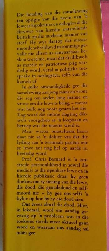 Leef goed sterf goed (`n Dokter se pleidooi vir genadedood en selfmoord) deur Christiaan Barnard
