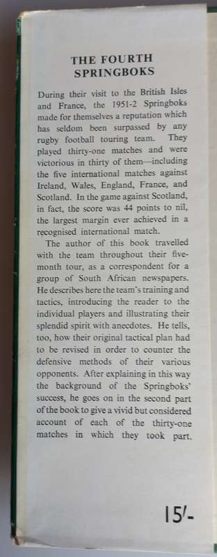 The fourth Springboks 1951-1952 by RK Stent