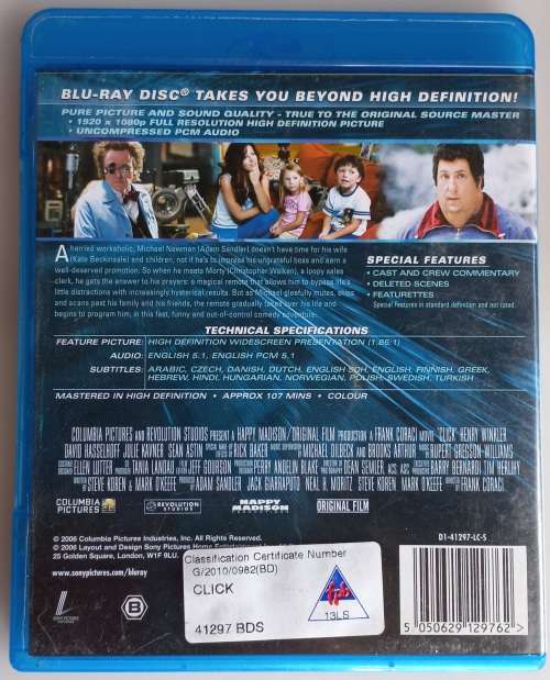 Click BLUE-RAY dvd