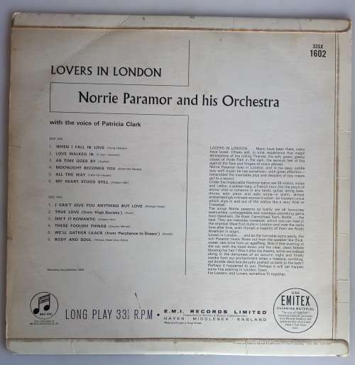 Norrie Paramor and his orchestra - Lovers in London LP
