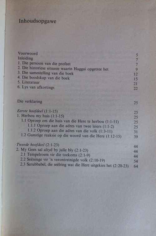 Die boek Haggai verklaar deur dr PA Verhoef