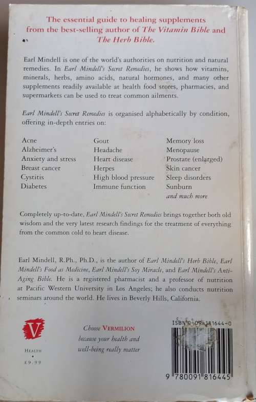 Earl Mindell`s secret remedies