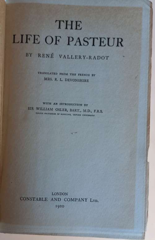 The life of Pasteur by Rene Vallery Radot 1920