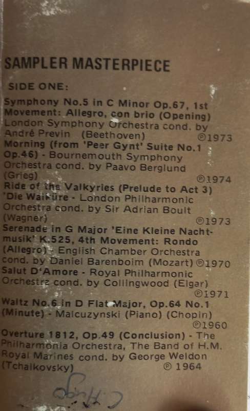 Sampler masterpiece tape