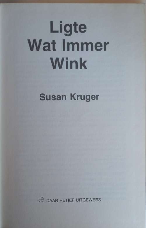 Ligte wat immer wink deur Susan Kruger