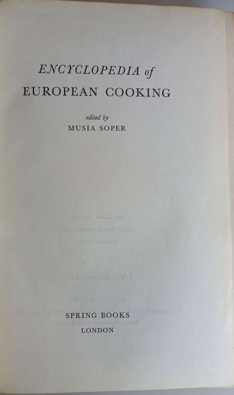 Rare 1964 Encyclopedia of European cooking