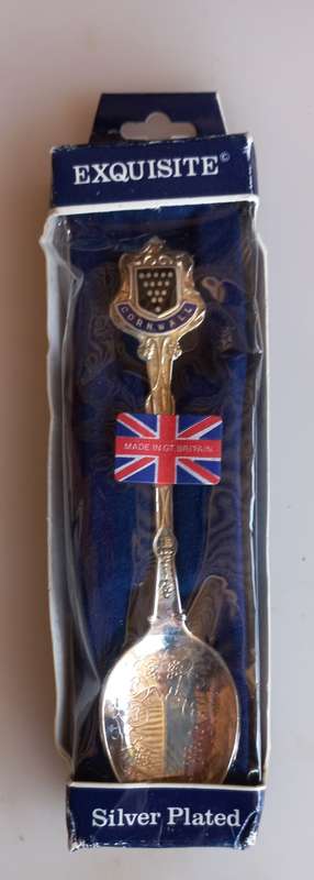 Exquisite Cornwall silver plated souvenir spoon