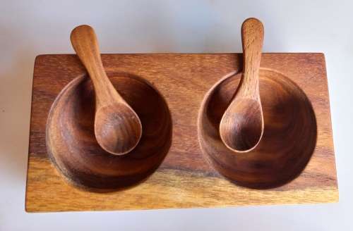 Reclaimed kiaat salt and pepper set