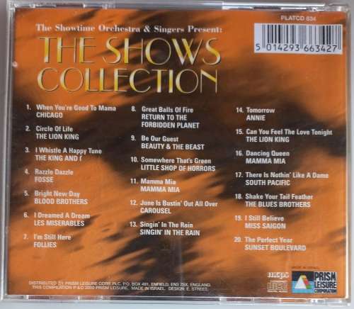 20 Hit songs from the musicals cd