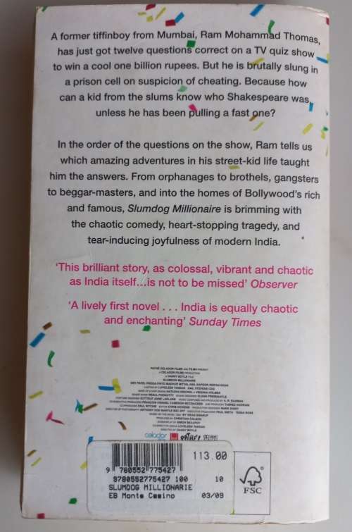 Slumdog millionaire by Vikas Swarup